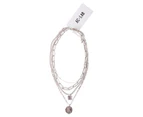 AC-LAB Multi-Layered Charm Necklace - Silver