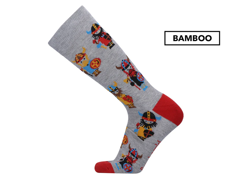 Bamboozld Men's Viking Socks - Grey/Red