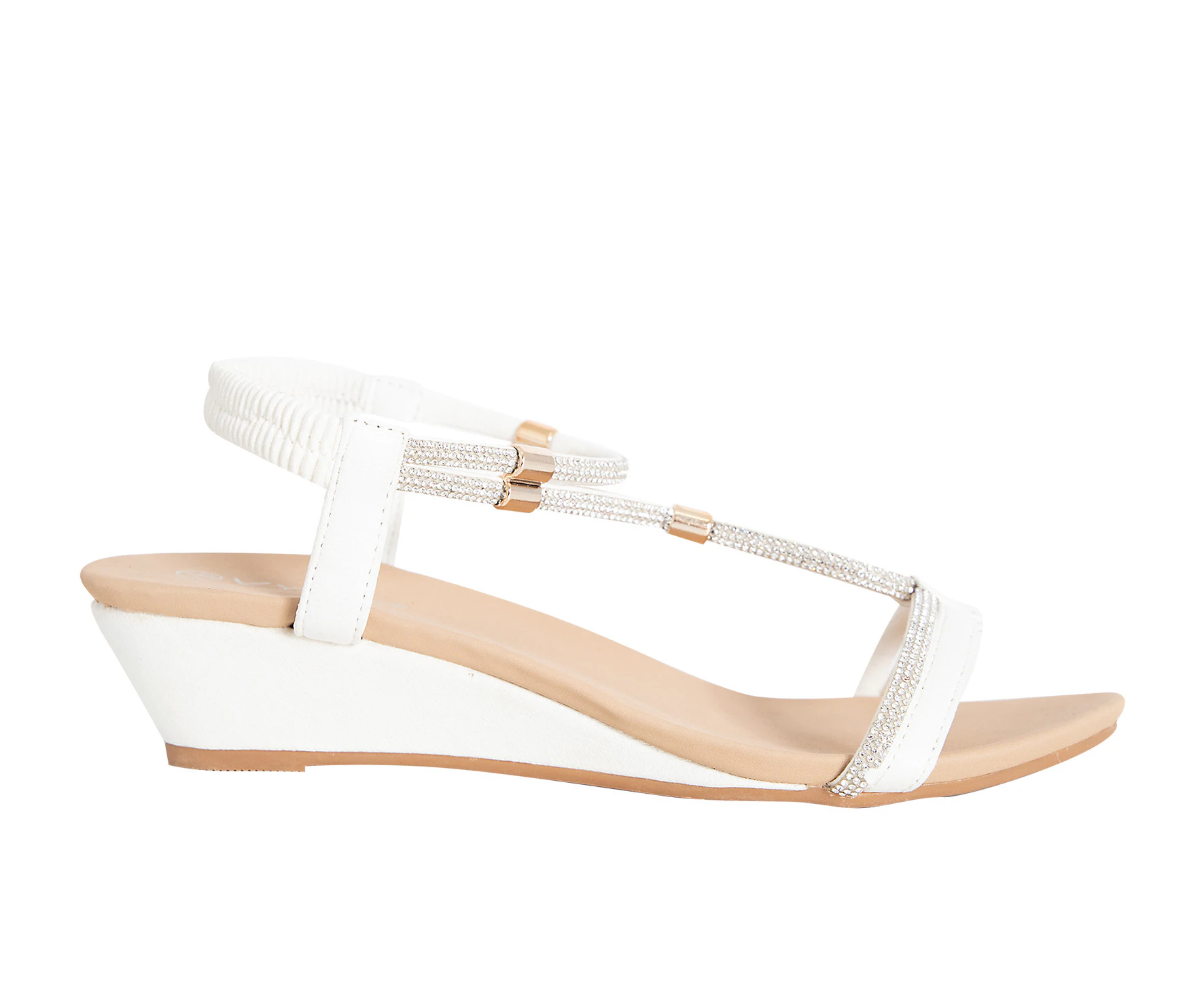 Precious Vybe Wedge Heel Strappy Sandal Women's - White