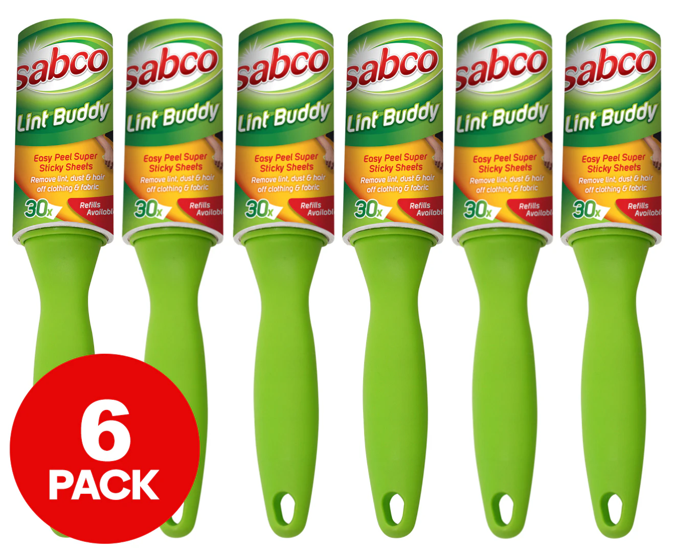 Sabco Lint Buddy Roller 6-Pack