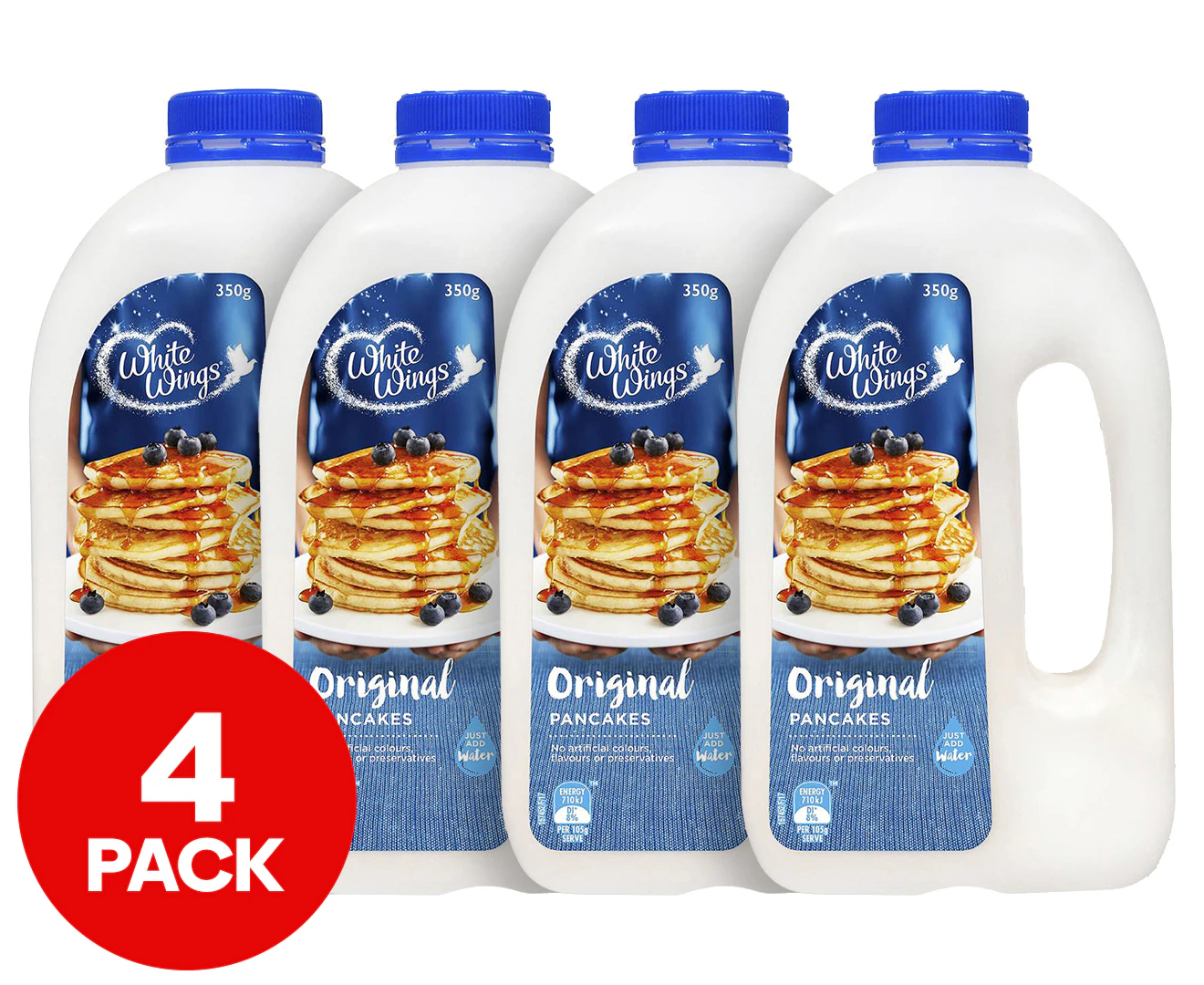 4 x White Wings Shaker Pancake Mix Original 350g