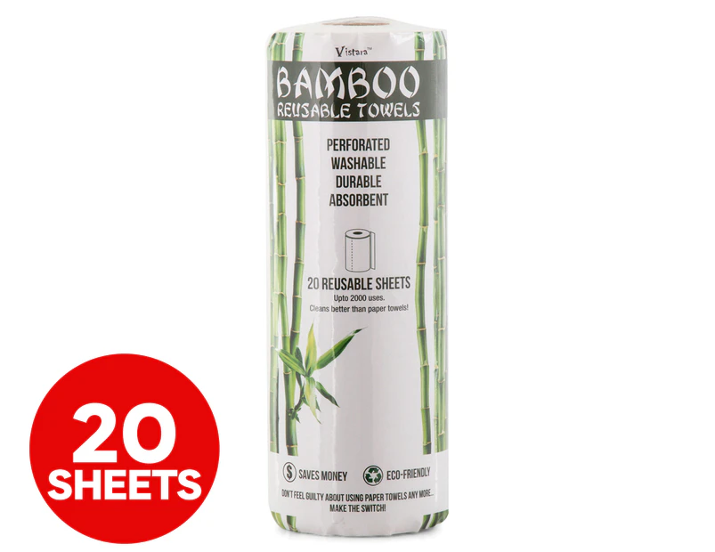 Bamboo Reusable Towels 20 Sheets