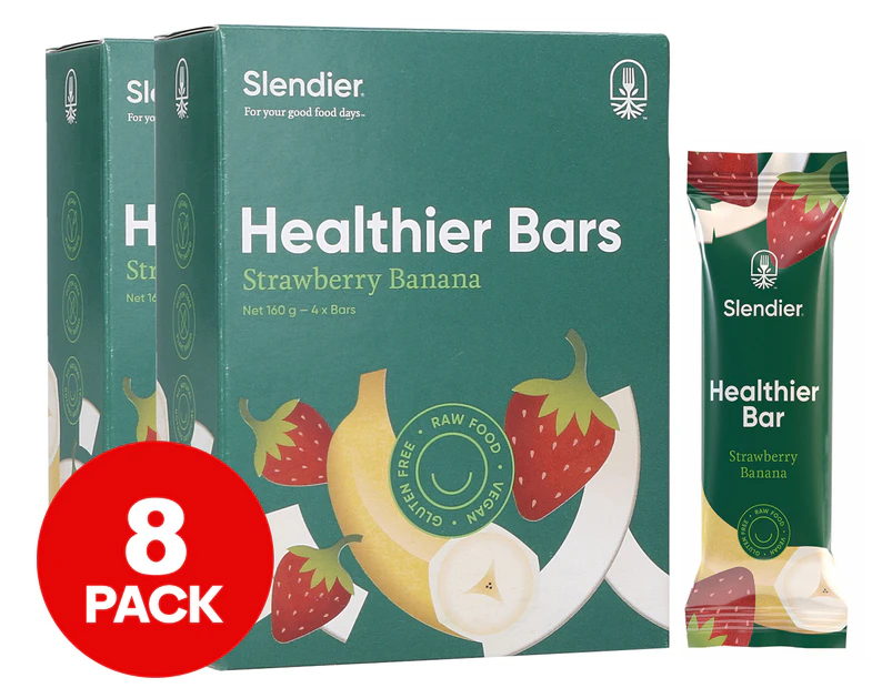 2 x 4pk Slendier Healthier Bar Strawberry Banana 40g