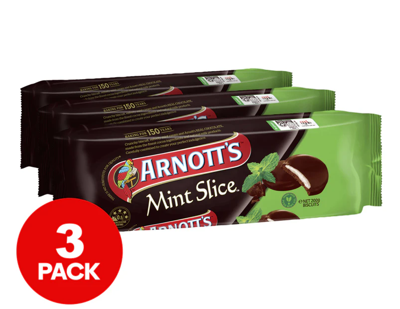 3 x Arnott's Mint Slice Biscuits 200g