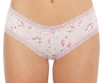 French Affair Women's Micro Cheeky Underwear 3-Pack - Winsome Orchid/Light Heather Grey/Morning Glory