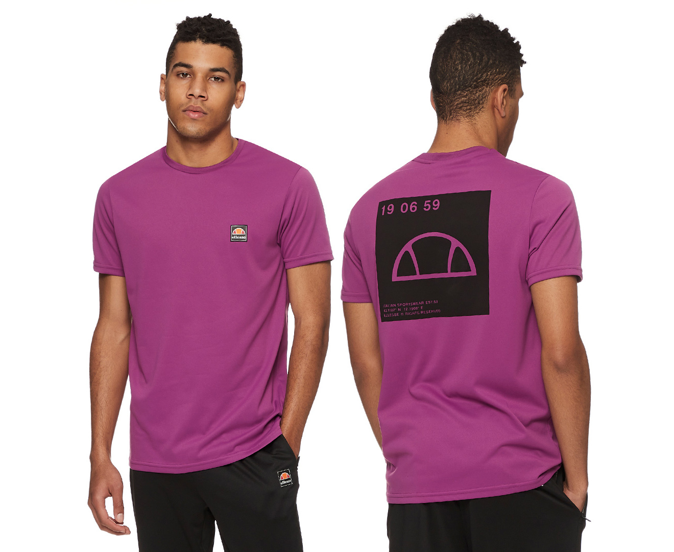 purple ellesse t shirt