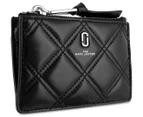Marc Jacobs Quilted Softshot Leather Top-Zip Wallet - Black