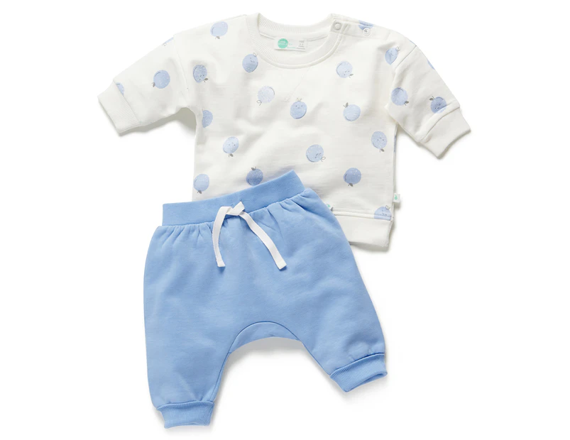 Little Green & Co Baby Core Track Top & Pants Set - Blueberry/White