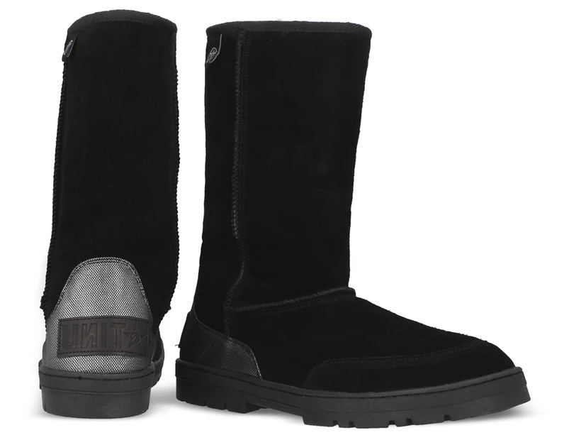 Unit Men's Mercenary Leather Sherpa Boots - Black/Grey