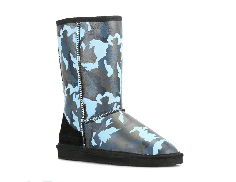 UGG Boots Women Classical 10" Premium Australian Sheepskin Nappa Water Resistant- Blue Camo