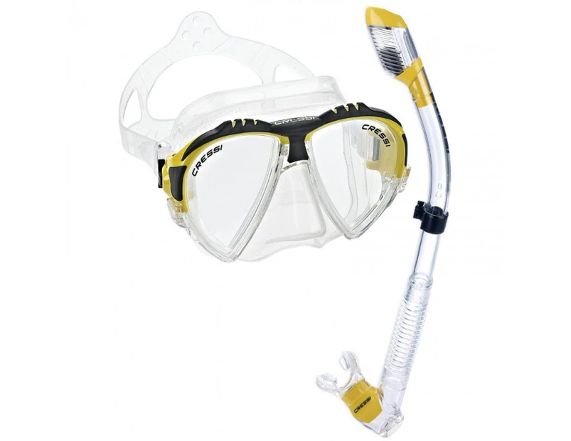 Cressi Matrix Mask and Supernova Dry Snorkel Combo - Yellow