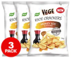 3 x Ajitas Vege Chips Rice Crackers Honey Soy 75g