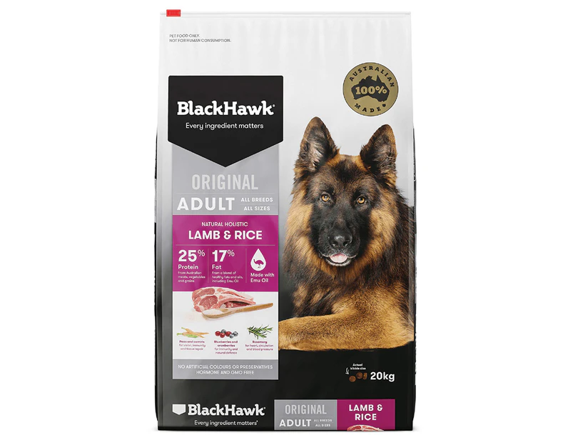 Black Hawk Adult Dry Dog Food Lamb & Rice 20kg