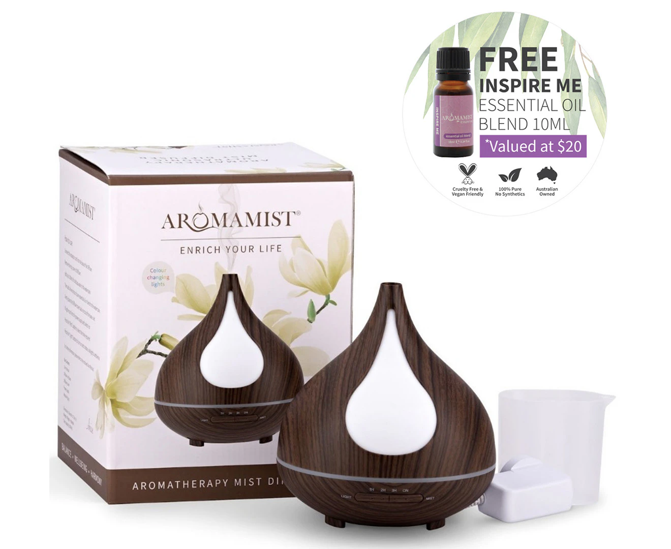 Aromamist Ultrasonic Mist Diffuser Woodgrain Anise