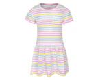 Mountain Warehouse Kids Drop Waist Organic Dress Children Lightweight Cotton - Stripe