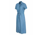 Mountain Warehouse Manhattan Chambray Womens Shirt Dress Ladies Breathable Gown - Denim