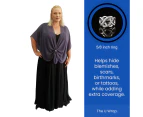 eXcaped Women’s Evening Shawl Wrap and Silver Scarf Ring Set - Smoke