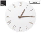 West Avenue 30cm Wood Wall Clock - White