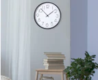 West Avenue 30cm Metal Wall Clock - Black/White