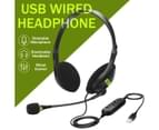 USB Wired Controlled Stereo Headphone Computer Heaset With Mic For PC Laptop Black 2