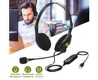 USB Wired Controlled Stereo Headphone Computer Heaset With Mic For PC Laptop Black 3