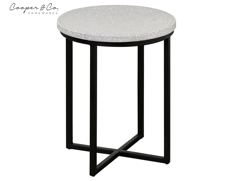 Cooper & Co. Small Rupert Terrazzo Side Table - Grey/Black