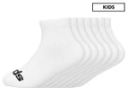 Bonds Kids' The Everyday Cushioned 1/4 Crew Socks 7-Pack - White