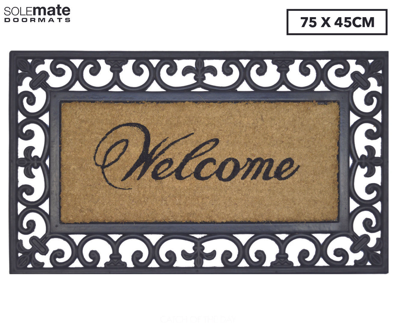 Solemate R/C Welcome W Iron 45x75cm Stylish Outdoor Entrance Doormat