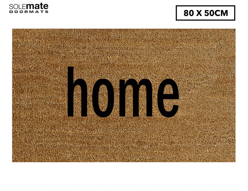 Solemate 80x50cm Home Door Mat - Natural/Black