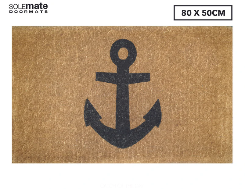 Solemate 80x50cm Anchor Door Mat - Natural/Black