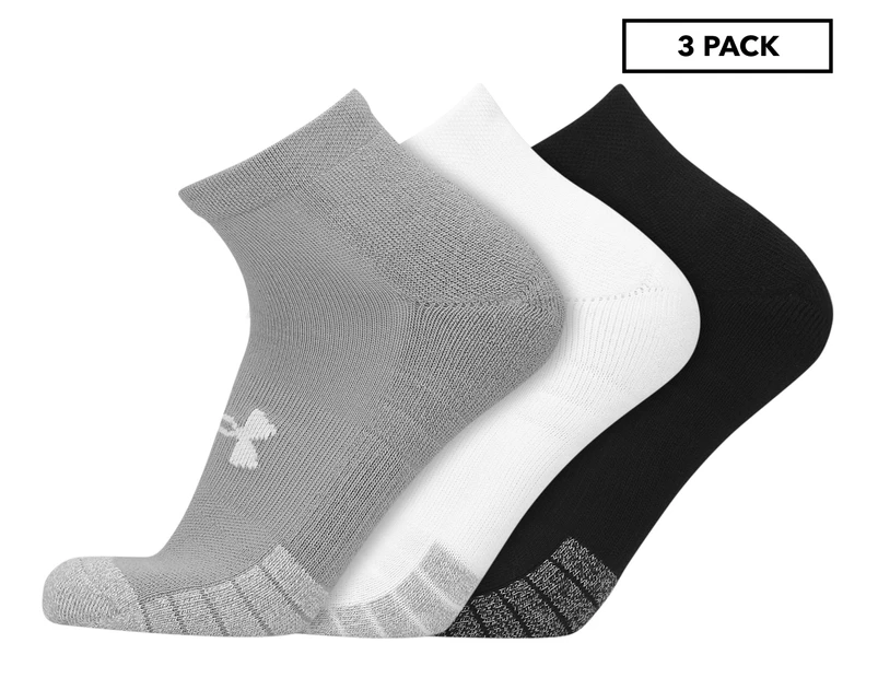 Under Armour Unisex UA HeatGear Low Cut Socks 3-Pack - Black/Grey/White