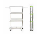 Large Foldable Rolling Clothes Airer Laundry Drying Rack with 8 Lockable Casters