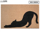 Solemate 80x50cm Stretching Cat Door Mat - Natural/Black