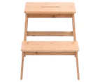 Ortega Home Bamboo Step Stool - Natural Brown