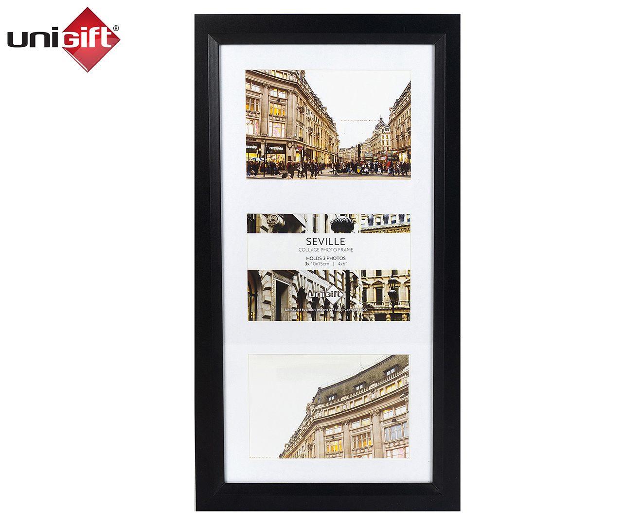 Unigift 3-Photo Seville Collage Photo Frame - Black | Catch.co.nz