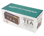 Wooden 3-Compartment Tea Box - Brown