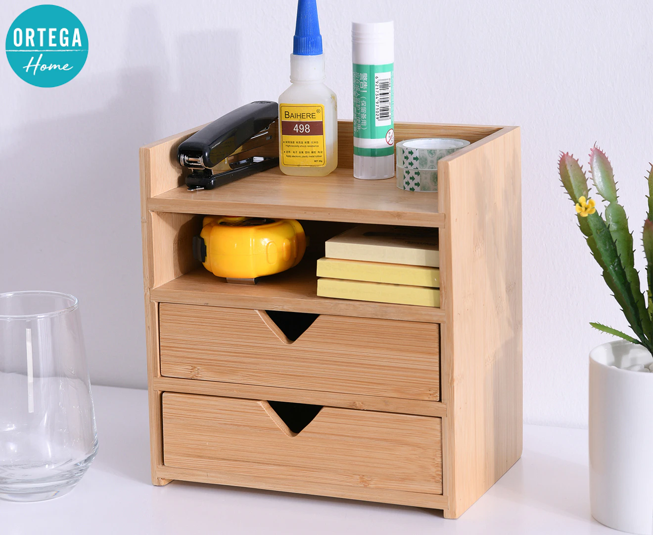 Ortega Home Bamboo Desk Organiser - Natural