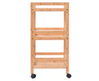 Ortega Home 3-Tier Bamboo Trolley - Natural Brown