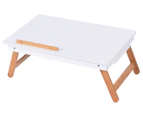 Ortega Home Deluxe Bamboo Laptop Table - White/Natural