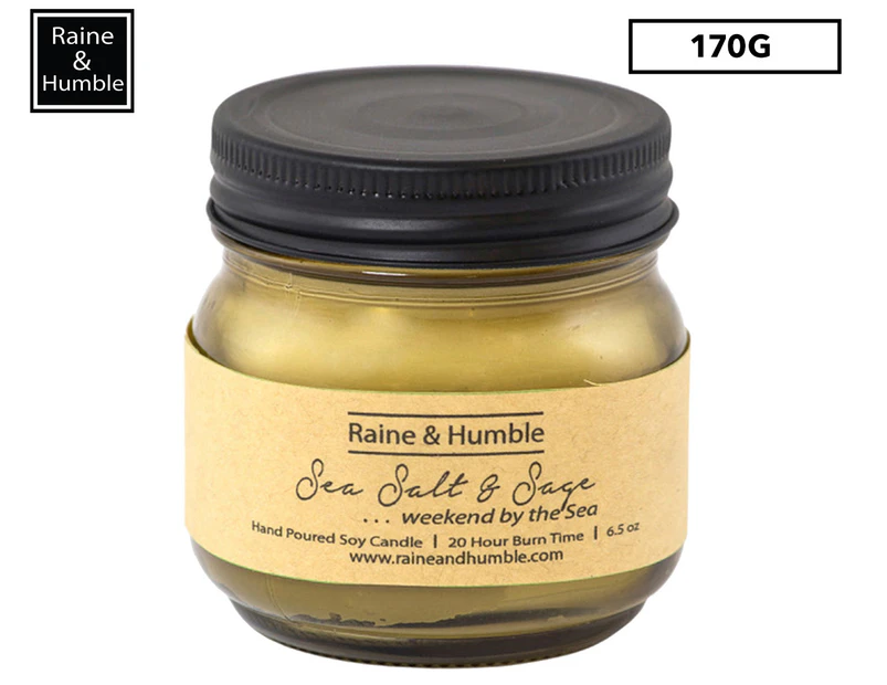 Raine & Humble Sea Salt & Sage Scented Soy Candle in Jar 170g