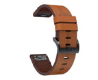 Strapmall Watch Band for Garmin Fenix 6/6Pro/6X/6XPro Quick Relase Leather Strap-Brown
