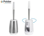 Polder Swivel Toilet Brush Caddy - White/Silver