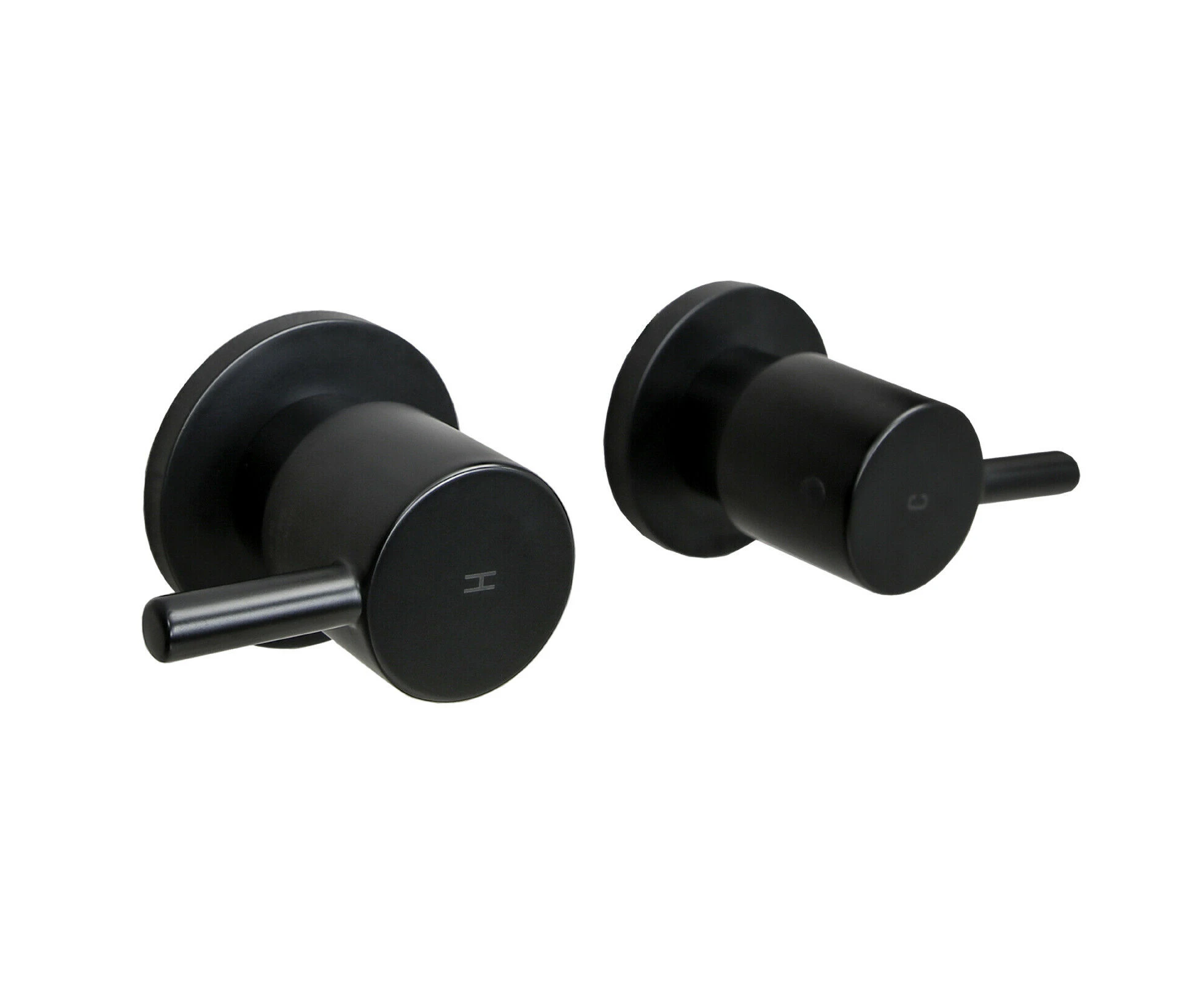 Shower Mixer Twin Taps Hot Cold Bath/Shower matt black Watermark Brass Set