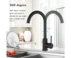 WELS Kitchen Sink Mixer Tap Black Faucet Taps Brass Matt Black 360° swivel Spout