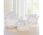 3pc Living Textiles Cotton Rope 35/20cm Nursery Storage Basket Set White/Blush