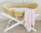 Living Textiles 75x85cm Knitted Stripe Blanket - Blush/White