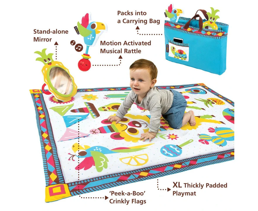 Yookidoo Fiesta Kids Baby Activity Playmat to Bag