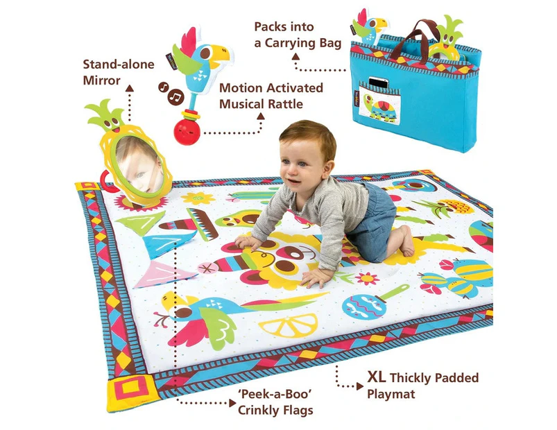 Yookidoo Fiesta Kids Baby Activity Playmat to Bag