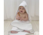 Living Textiles 75x75cm Dandelion Muslin Hooded Towel - White/Grey