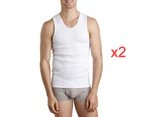 Bonds 2 Pack White Mens Chesty Cotton Plain Singlet Vest Tank Top Undergarment